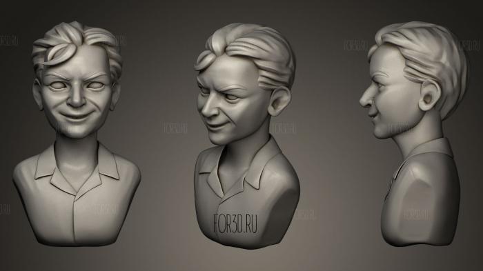 Stylized Dude stl model for CNC